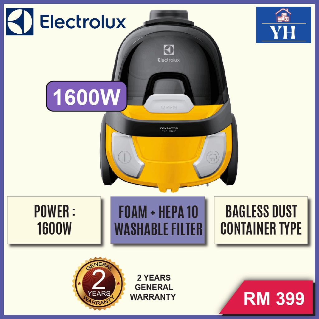 Electrolux CompactGo 1600W Bagless Corded Canister Vacuum Cleaner