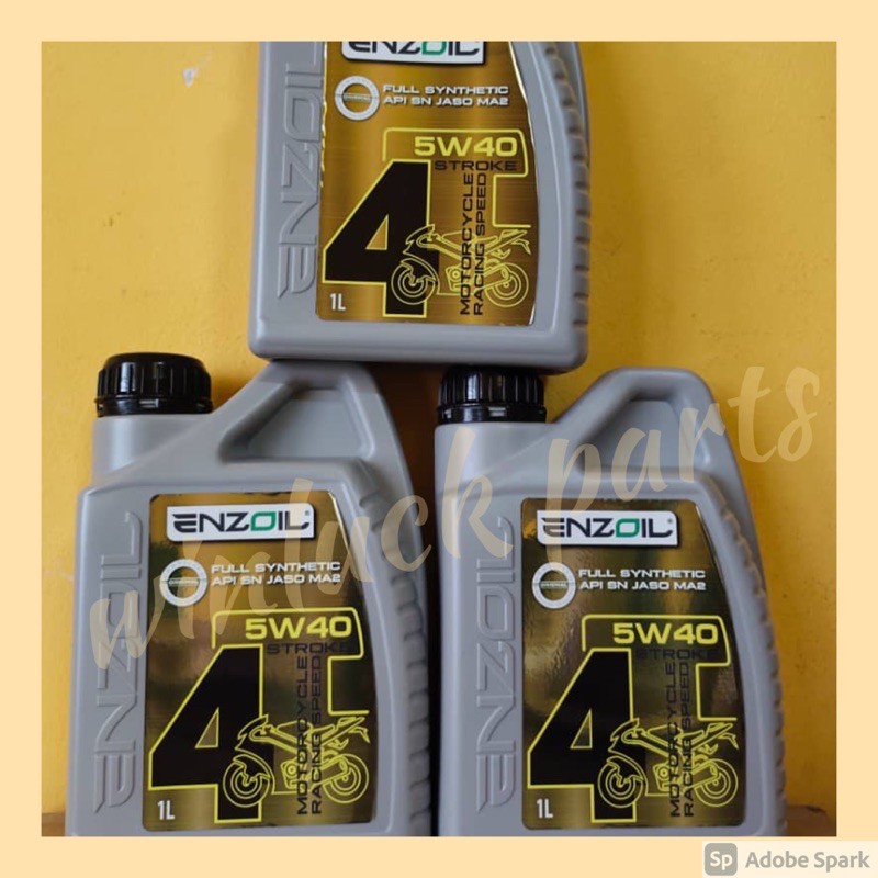 ENZOIL 4T 5w40 motor oil FULLY SYNTHETIC MA2 1L | Shopee Malaysia