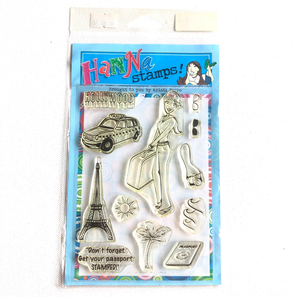 Hanna Stamps Clear Acrylic Stamps Passport 4"x6" 12pcs Made in USA