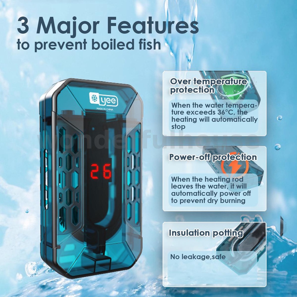 Mini Aquarium Heater Submersible Fish Turtle Tank Heater Rod Low Water Level Shopee Malaysia