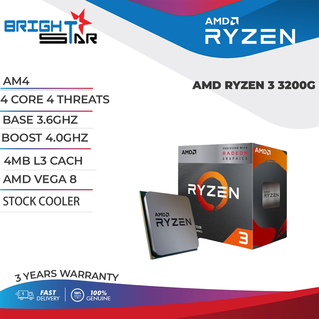 AMD RYZEN 3 3200G CPU Processor with AMD Vega 8 Graphics | Shopee Malaysia