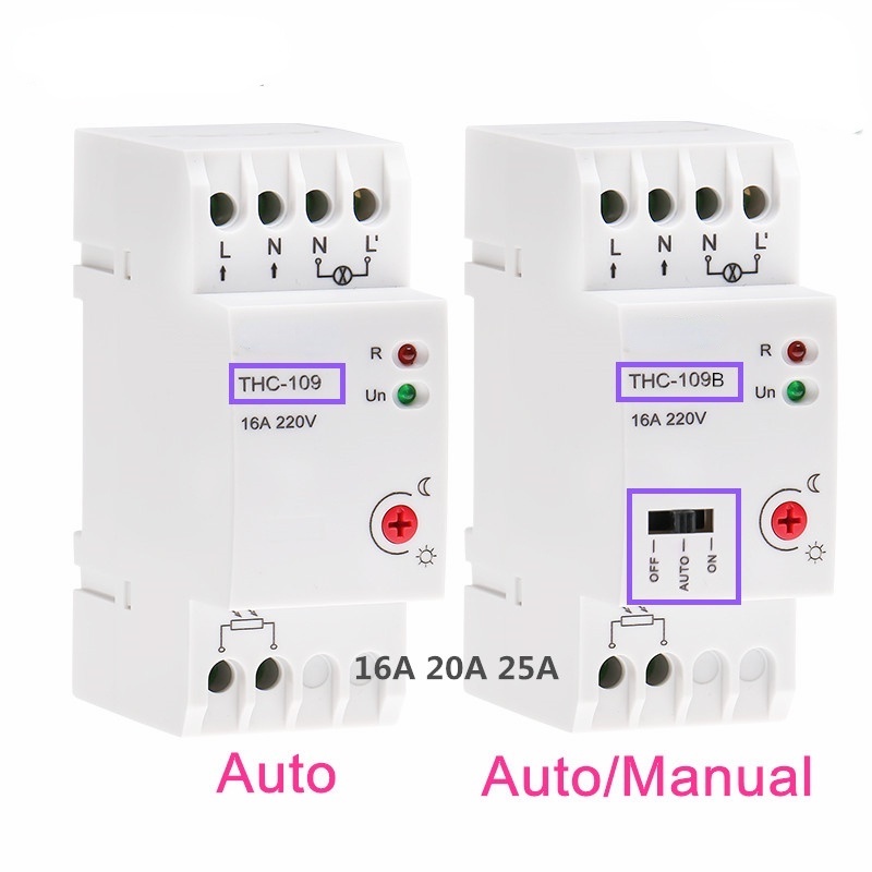 Auto or Manual On Off Photocell Light Controller Switch with Sensor 16A ...