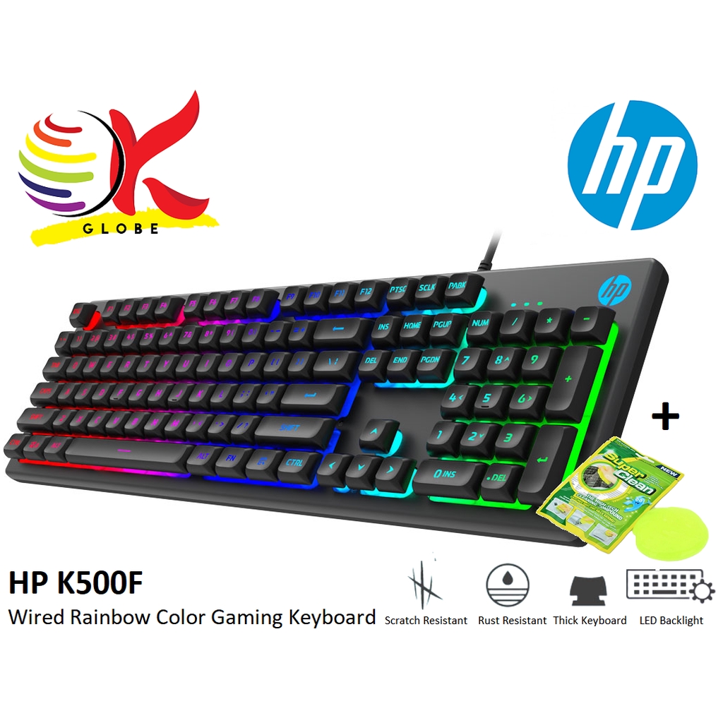 HP K500F / K500Y MEMBRANE USB WIRED GAMING KEYBOARD WITH LED BACKLIGHT