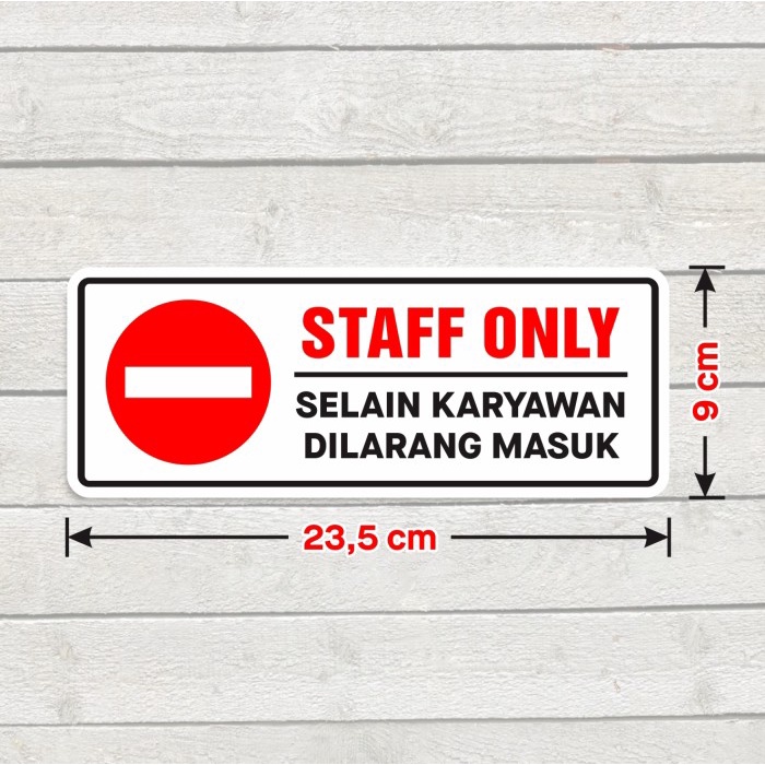 Staff Only Vinyl Sign Label Stickers No Entry Employee Stickers ...