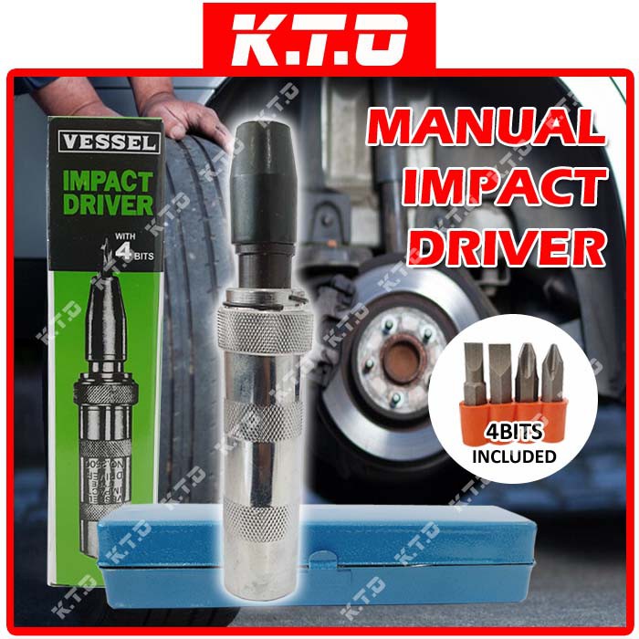 VESSEL MANUAL IMPACT DRIVER NO.2500 BUILT IN 4 BITS For JAM