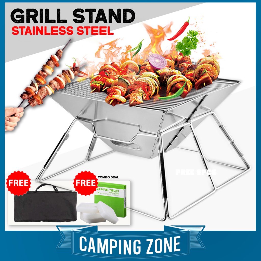 Portable Bbq Grill Outdoor Folding Bbq Stand Stainless Steel Barbeque Grill Outdoor Foldable Bbq