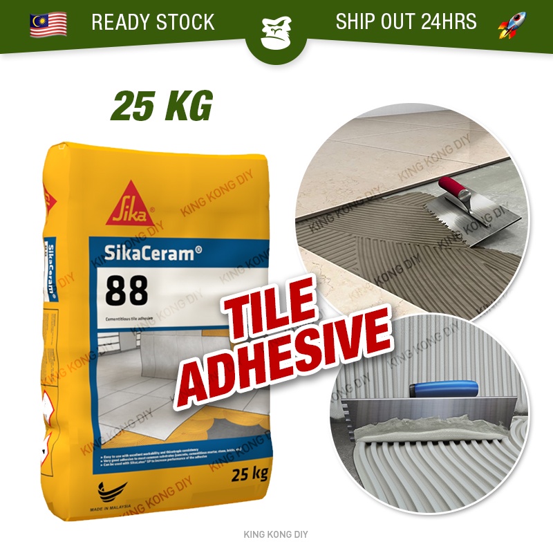 25KG SIKA SikaCeram-88 Tile Adhesive Gum Cement Bonding Ceramic Tiles ...