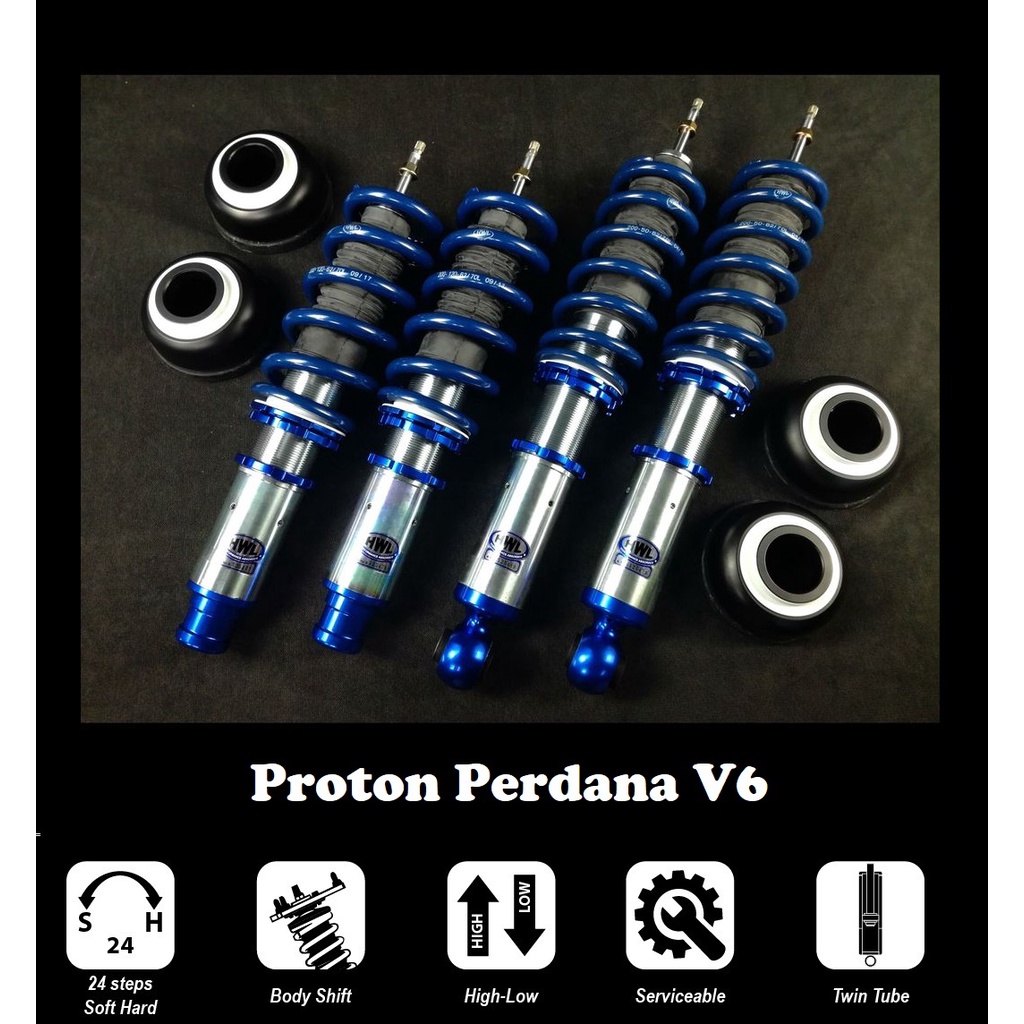 Proton Perdana V6 HWL MT1bs series fully adjustable absorber coilover