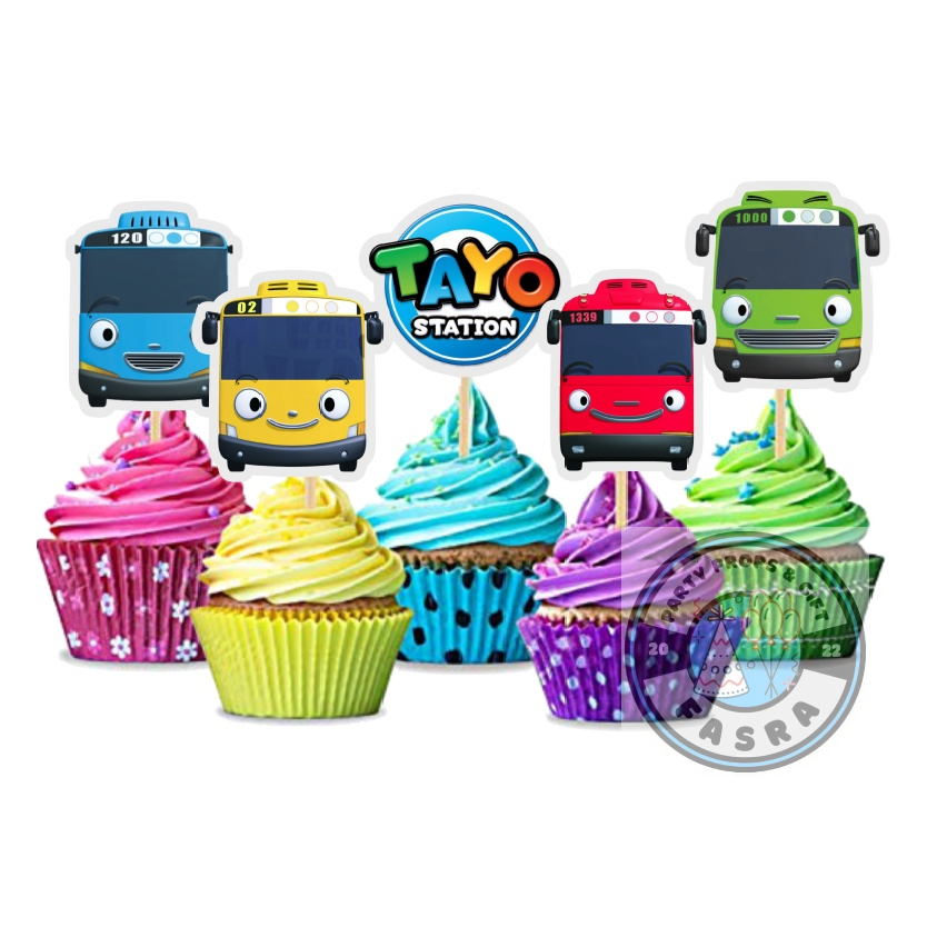 20pcs Tayo cupcake topper | Shopee Malaysia