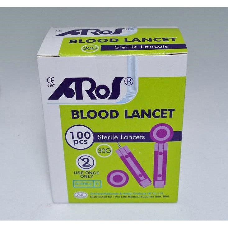 Aros Blood Lancets 30g X 100s Shopee Malaysia