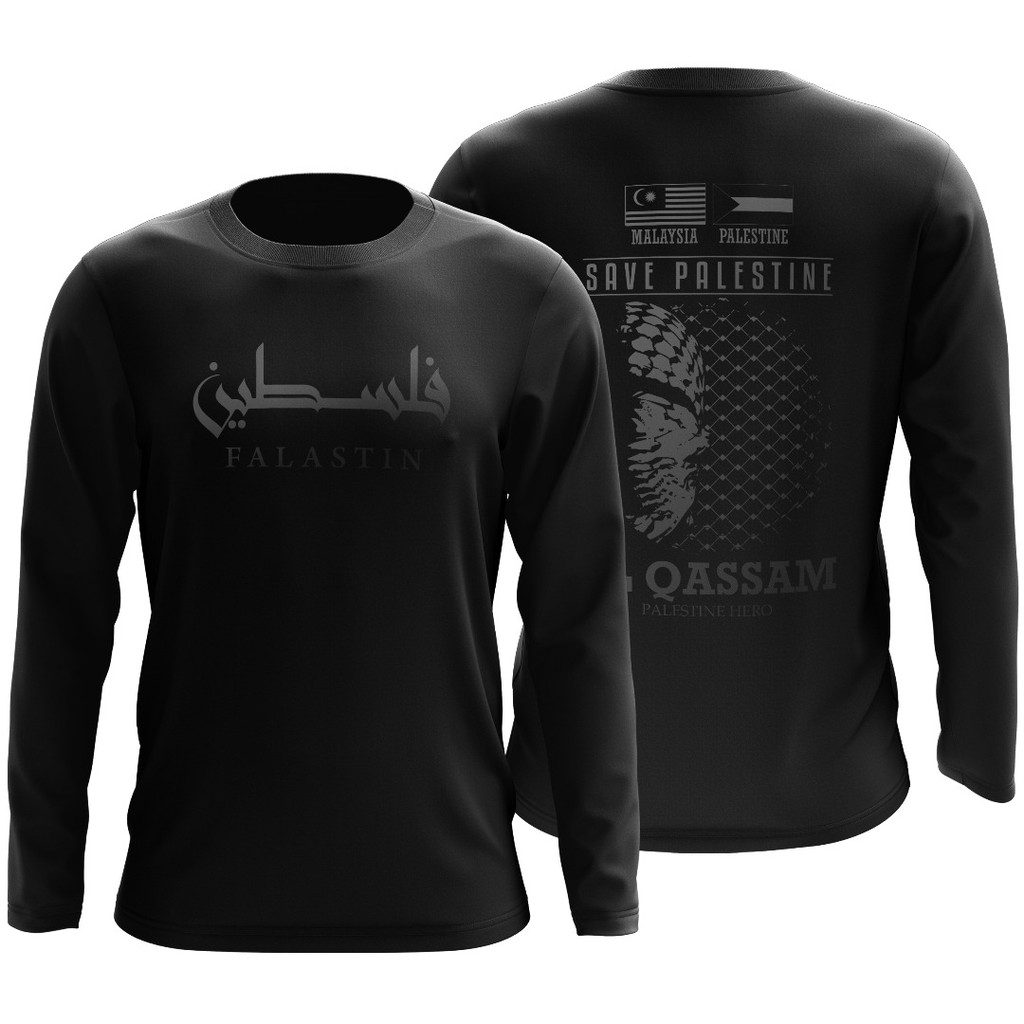 AL-QASSAM PALESTINE HERO BLACKOUT Tshirt Microfiber | Baju Palestin ...