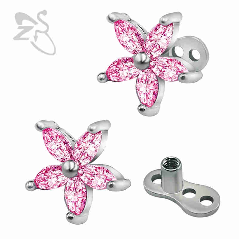 Micro Dermal Piercing Stainless Steel Zirconia Dermal Anchor Piercings