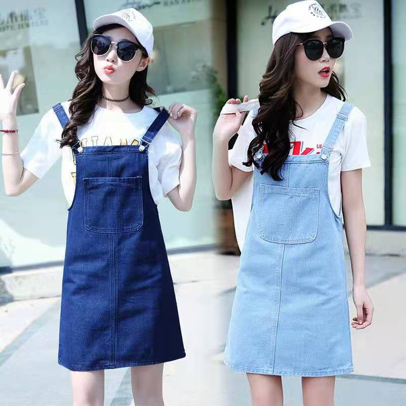 Jeans jumpsuit skirt best sale