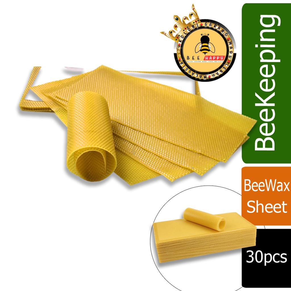 30Pcs Beekeeping Bee Wax Nest Bed Beeswax Sheets Honeycomb Foundation  Sheets