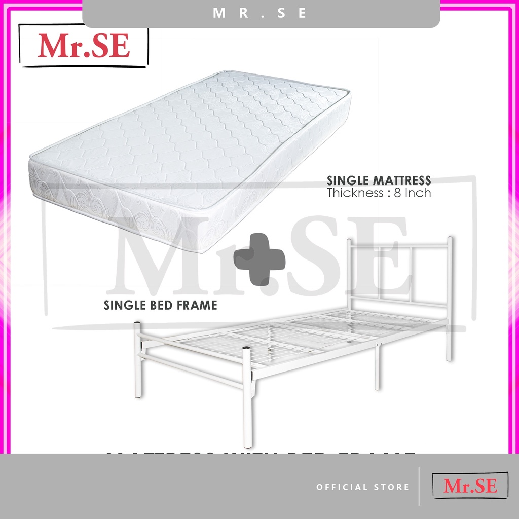 FREE SHIPPING Combo Set Bed Frame Single + Mattress Single Katil Bujang ...