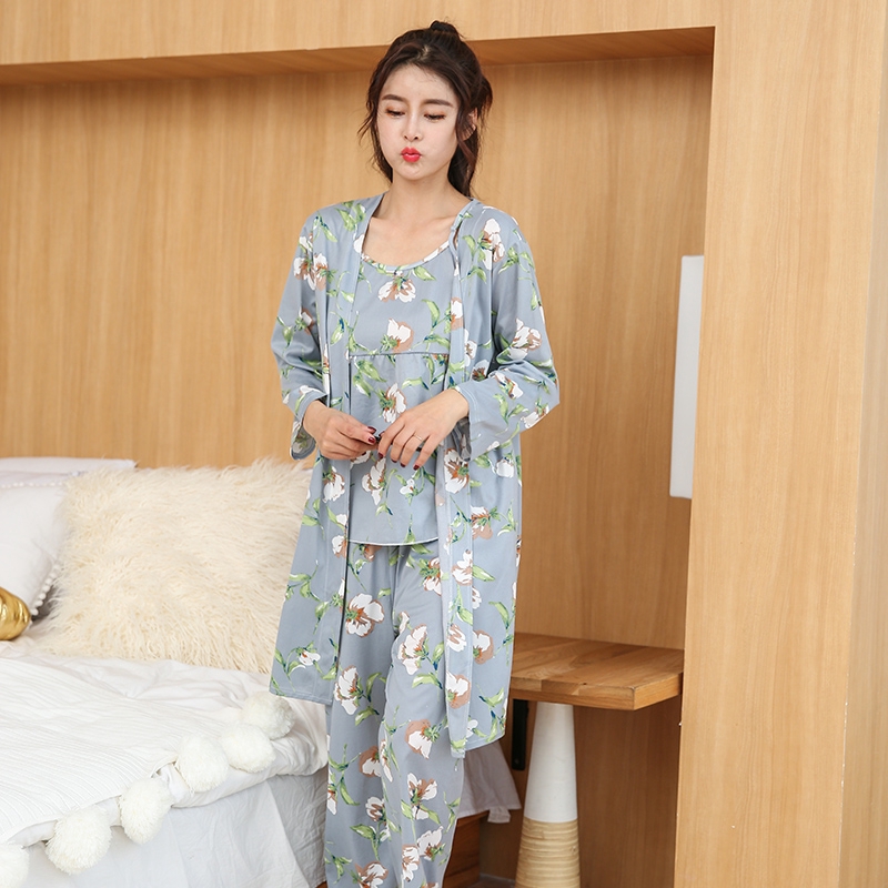3 in 1 Autumn Women Sleepwear Korean Pajamas Comfortable Baju Tidur ...