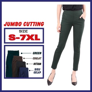 S-7XL) Extra Plus Size Stretchable Long Pants / Seluar Slek Wanita / Jumbo  Seluar Slek / Plus Size / Women Legging