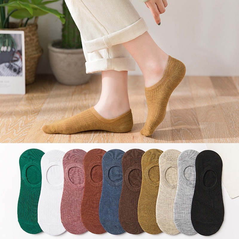 Women Low Cut Stocking Free Size/Elastic 10 colour(Ready Stock in ...