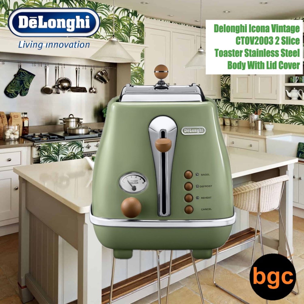 Delonghi Icona Vintage CTOV2003 2 Slice Toaster Stainless Steel Body ...