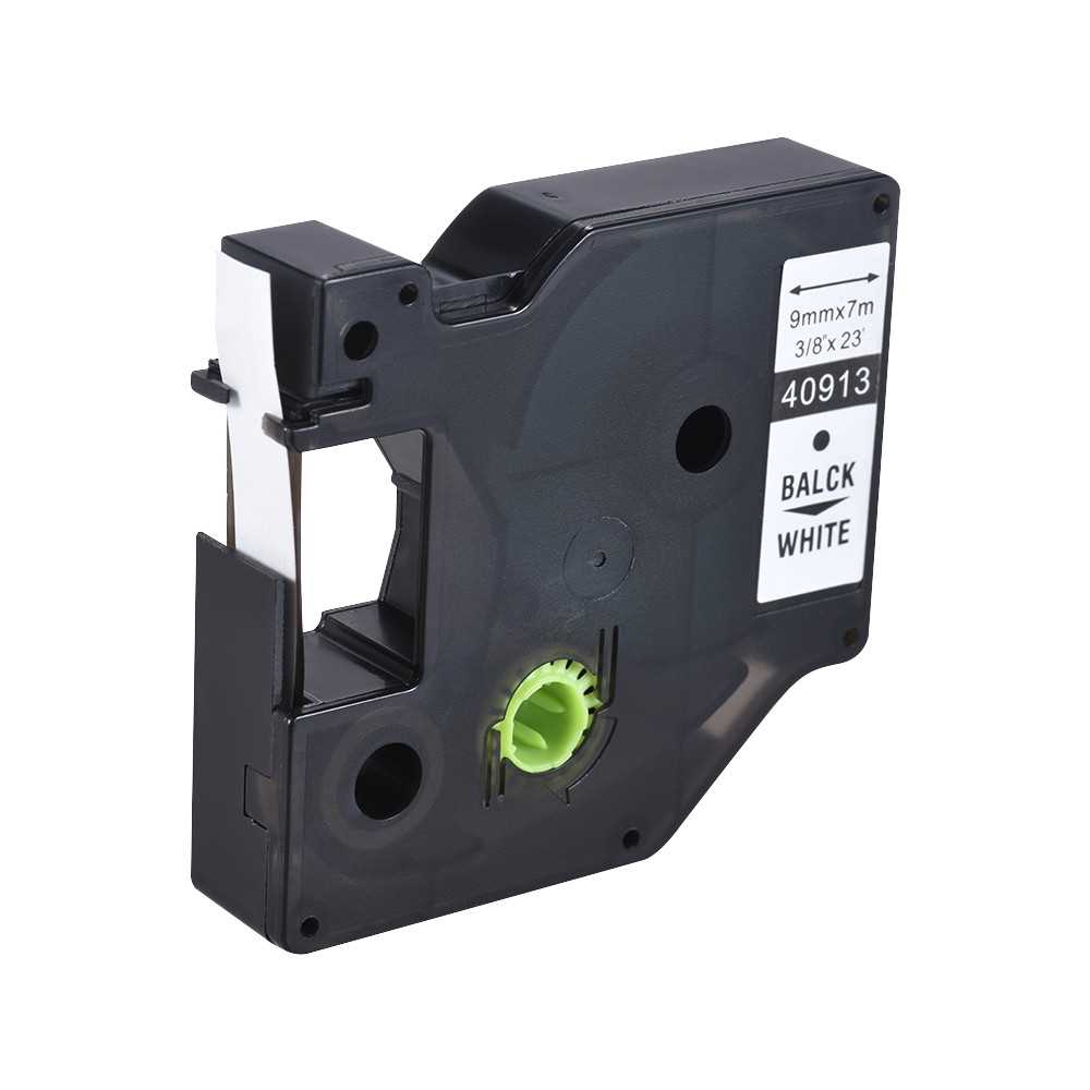Label Tape Black on White Laminated Tape Compatible for Dymo Label