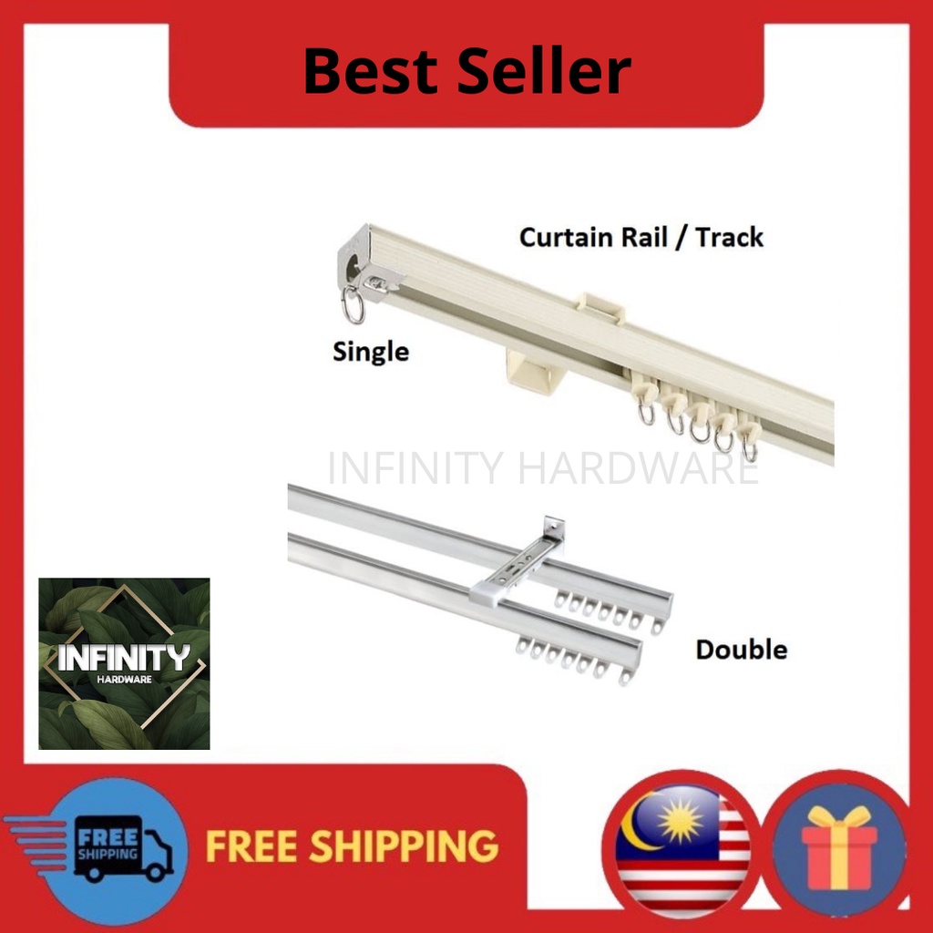 Rel Langsir Aluminium Set Lengkap Jenis Single/Double (Aluminium ...