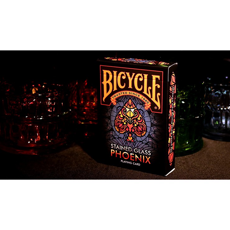 bicycle stained glass phoenix playing cards