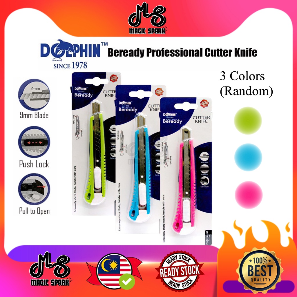 Dolphin NoDOL71 Beready Push Lock Mini Cutter Knife (9MM BLADE