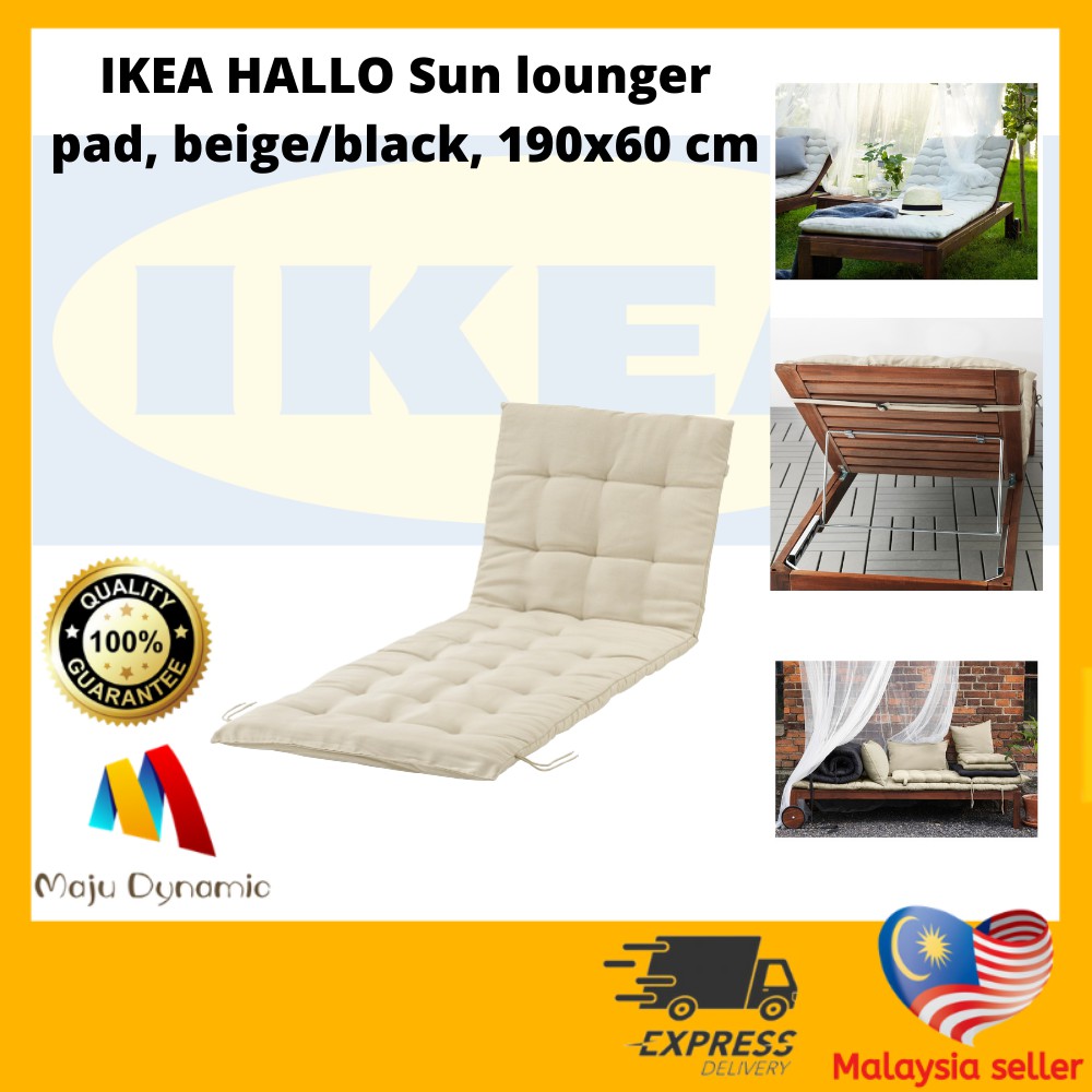 IKEA HALLO Sun lounger pad beige black 190x60 cm Shopee Malaysia