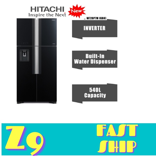 HITACHI RW720P7M GBK 586L FRIDGE INVERTER 4 GLASS DOOR BIG FRENCH