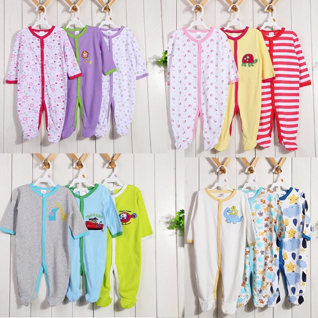 [1-3 PCS] Newborn Romper Baby Sleepsuit Jumpsuit Footed Baju Tidur Baby ...