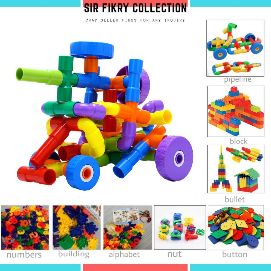 READY STOCK PIPELINE CONSTRUCTION | LEGO BUILDING | Abjad. | Shopee ...
