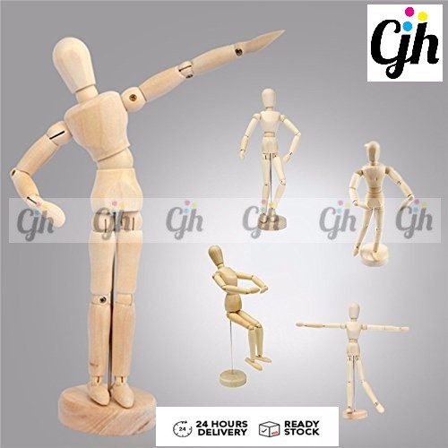 Man Wooden Jointed Doll Cartoon Blockhead Handmade House Decoration Sketch Model