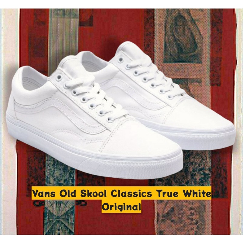 Vans Old Skool Classics True White Original Sneakers (Free Shock ...