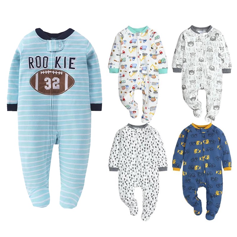 Newborn Baby Pajamas Zipper Cotton Clothes Jumpsuit Infants Girl Outfit