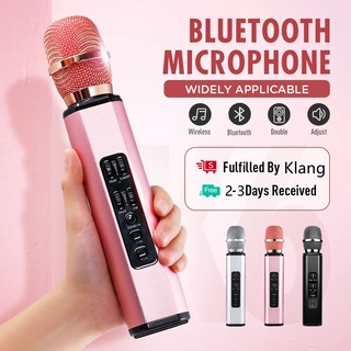 K6 Wireless Microphone Karaoke Double Horn Bluetooth Handheld Portable  Speaker Home KTV Player Echo-type Sound Adjustment Live