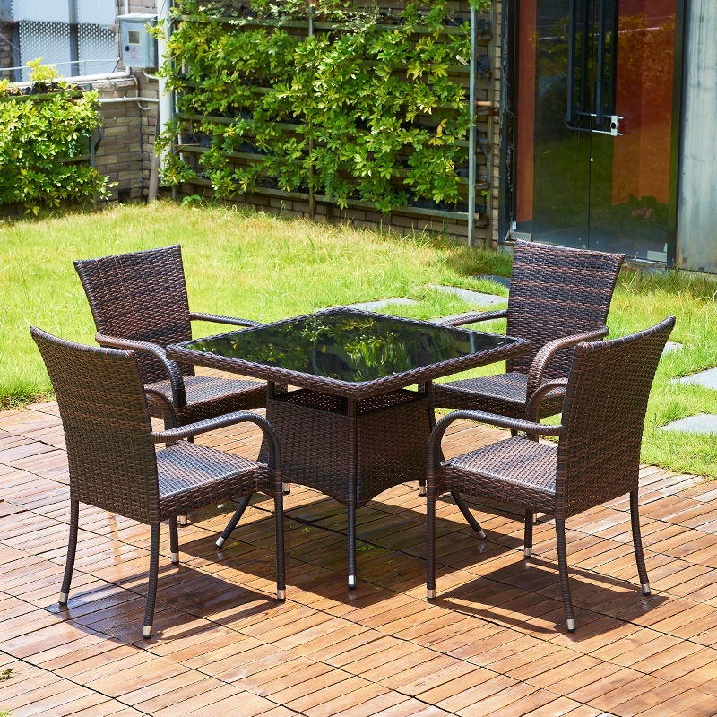 Outdoor table and chair terrace garden courtyard rattan chair leisure ...