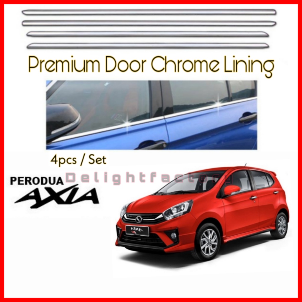 PERODUA AXIA CHROME Door Belt Moulding / Window Trim Lining/ Chrome ...