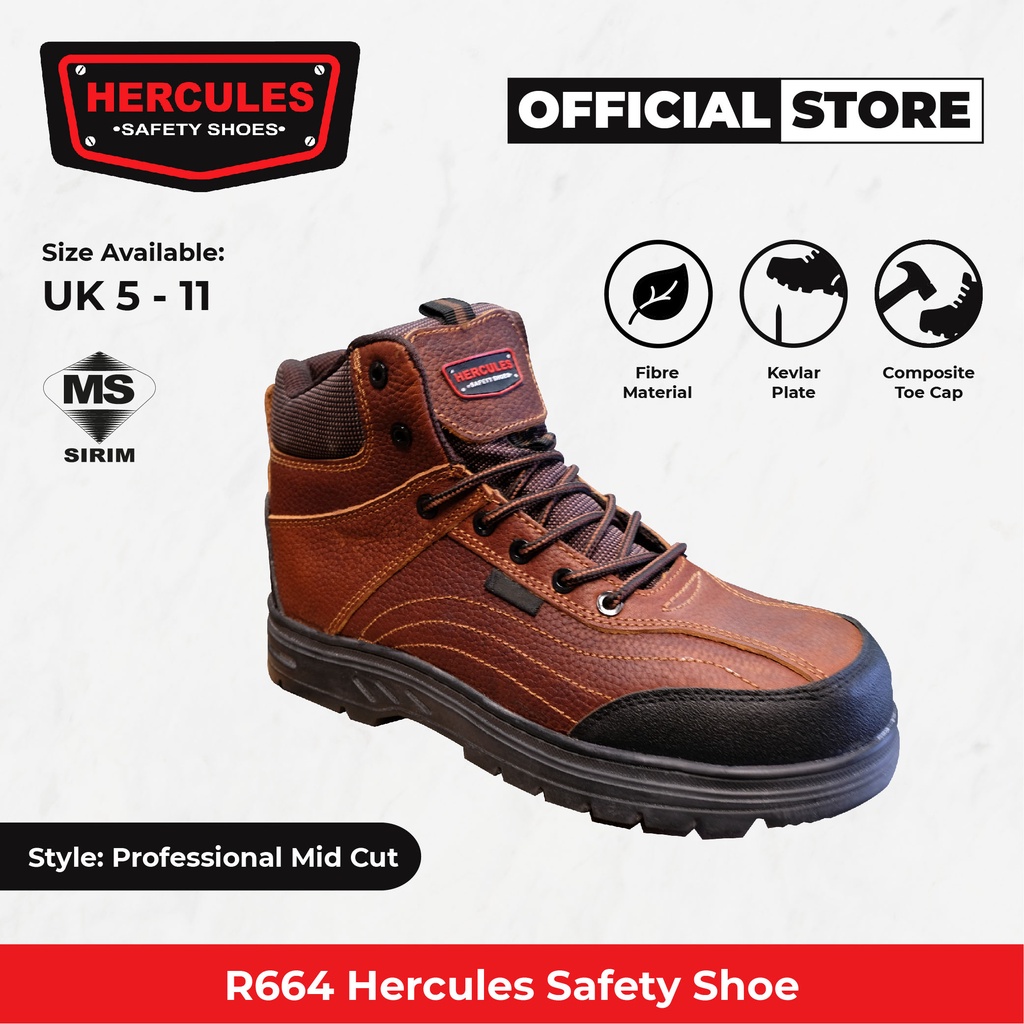 HERCULES R664 Mid Cut Safety Shoes | Shopee Malaysia