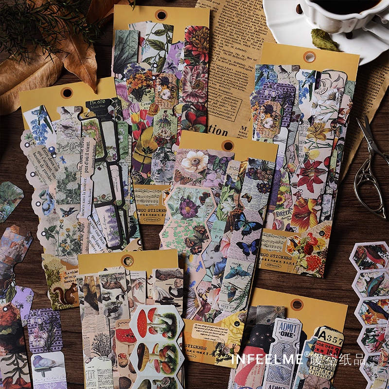 30 Pieces Retro Collection Series Deco Stickers | Shopee Malaysia