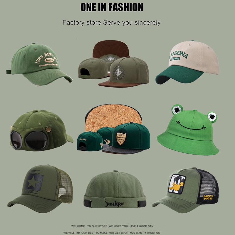 dark green baseball cap Fashion Outdoor Cotton Retro cap men avocado ...