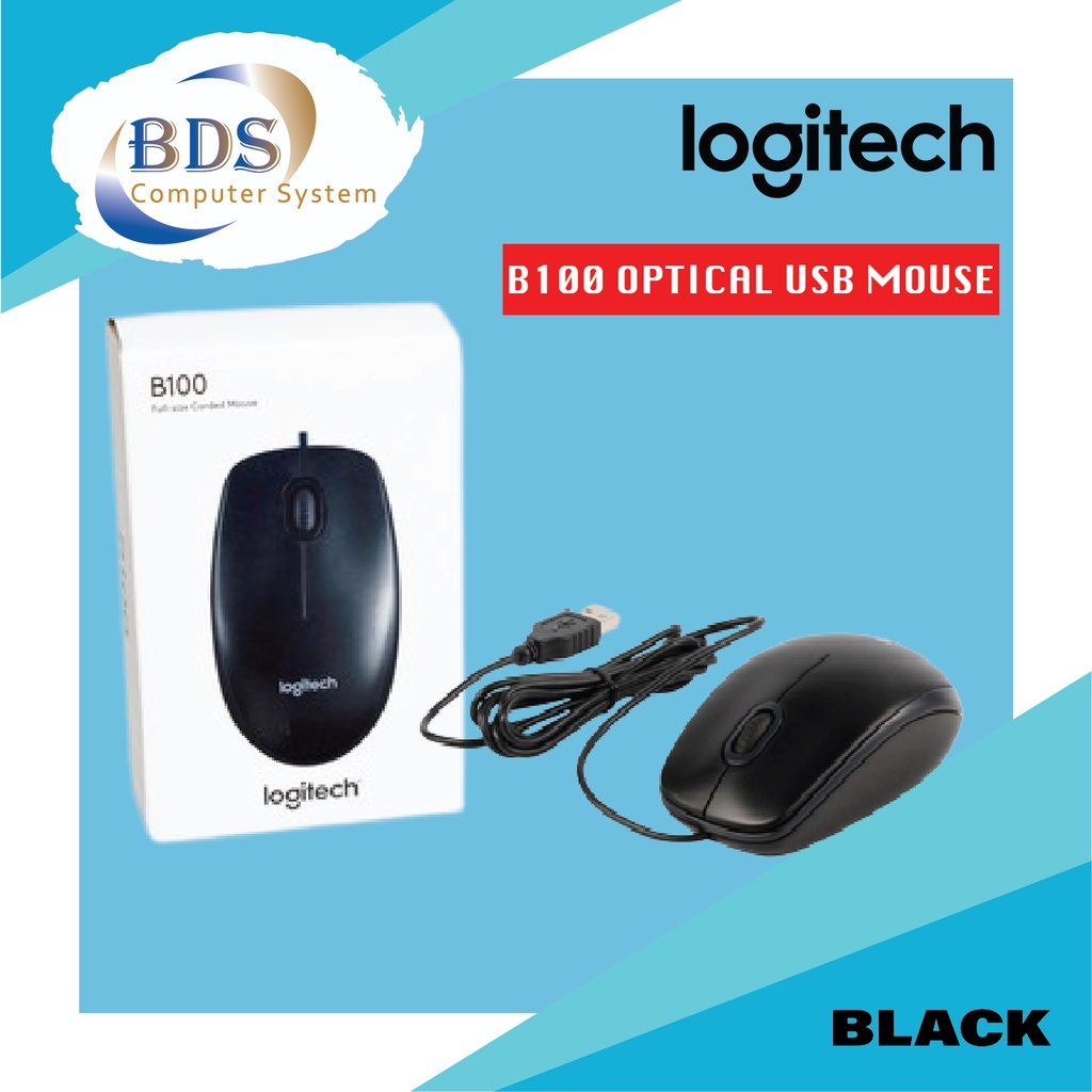 Logitech B100 Optical Usb Mouse Black Shopee Malaysia 5842