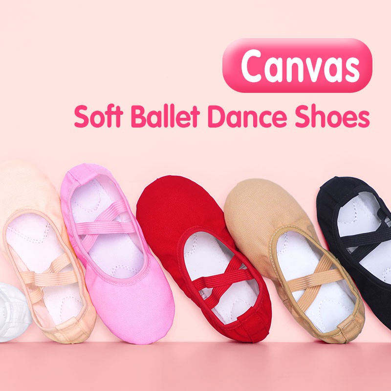 Children Ballet Shoes Dance Soft Shoes For Girls Kids Toddler Canvas Shoes 6 Colors Leather Sole