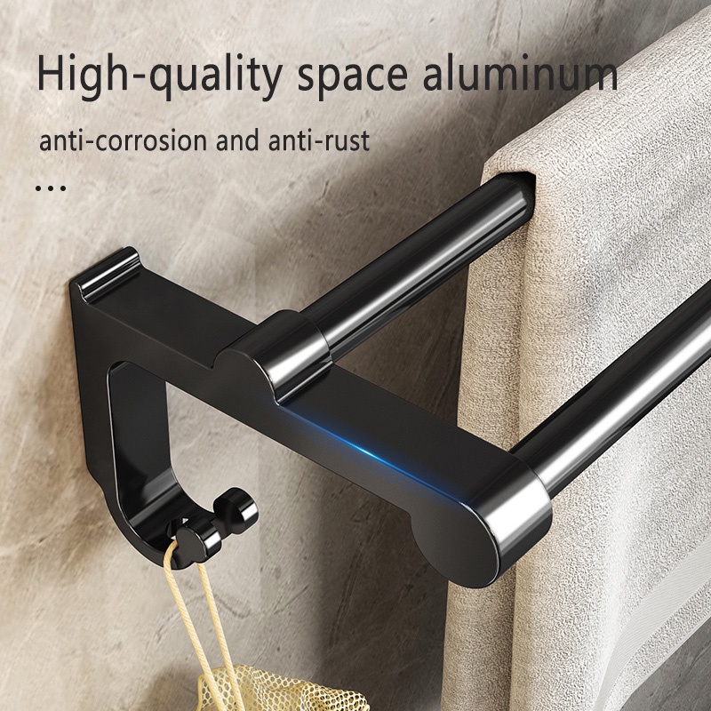 MEIDOO Aluminium Thicken Bathroom Towel Rack | Shopee Malaysia