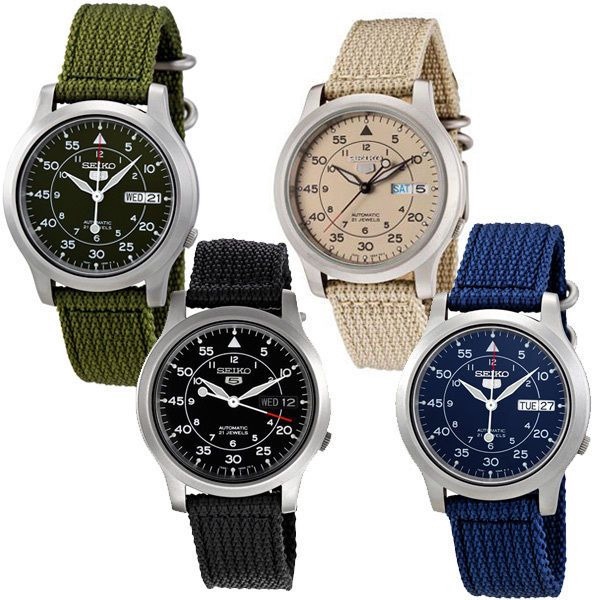 SEIKO 5 Military SNK809K2 SNK803K2 SNK805K2 SNK807K2 Nylon