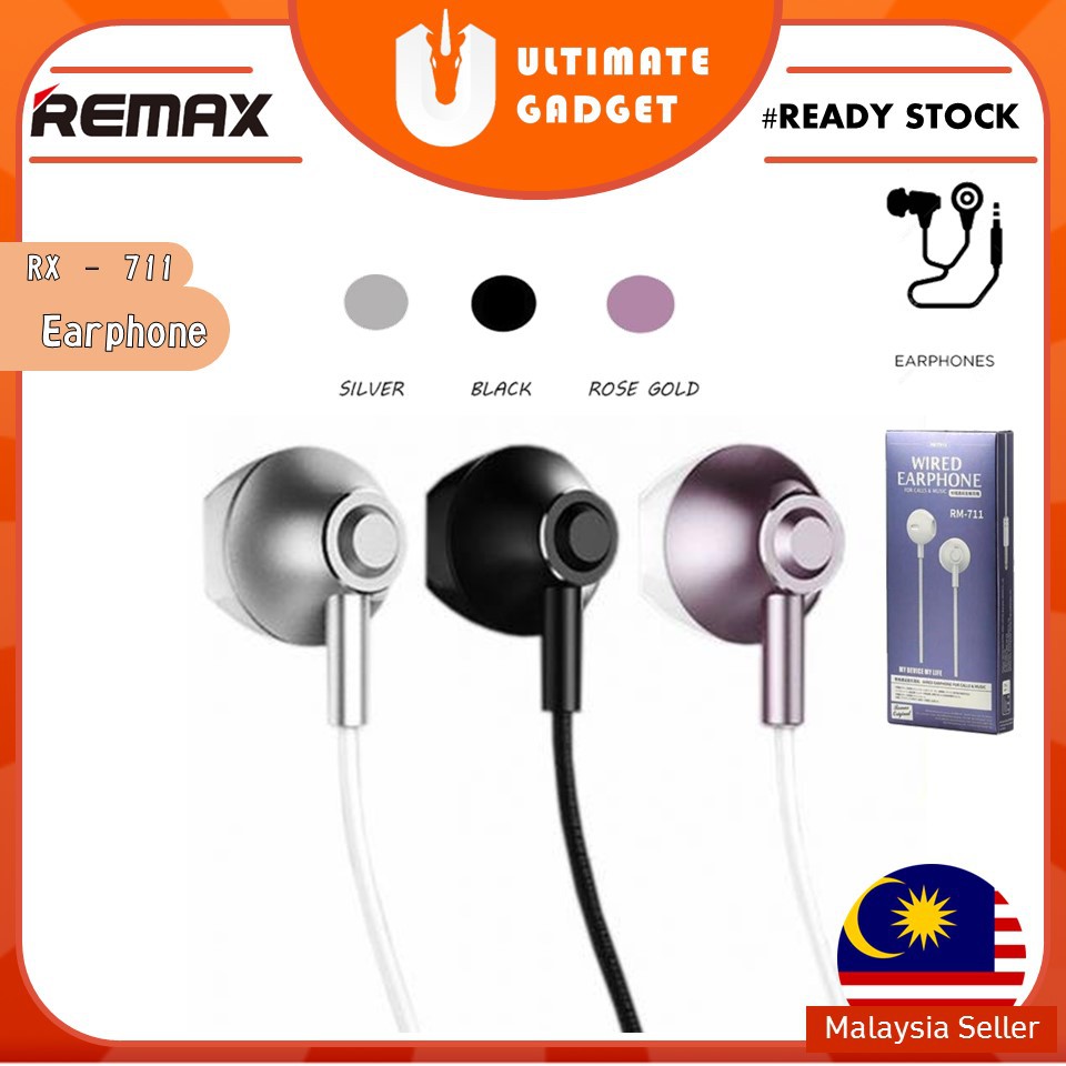 Remax Earphone RM-711 Wired Earphones Earbuds Handfree 3.5mm Jack ...