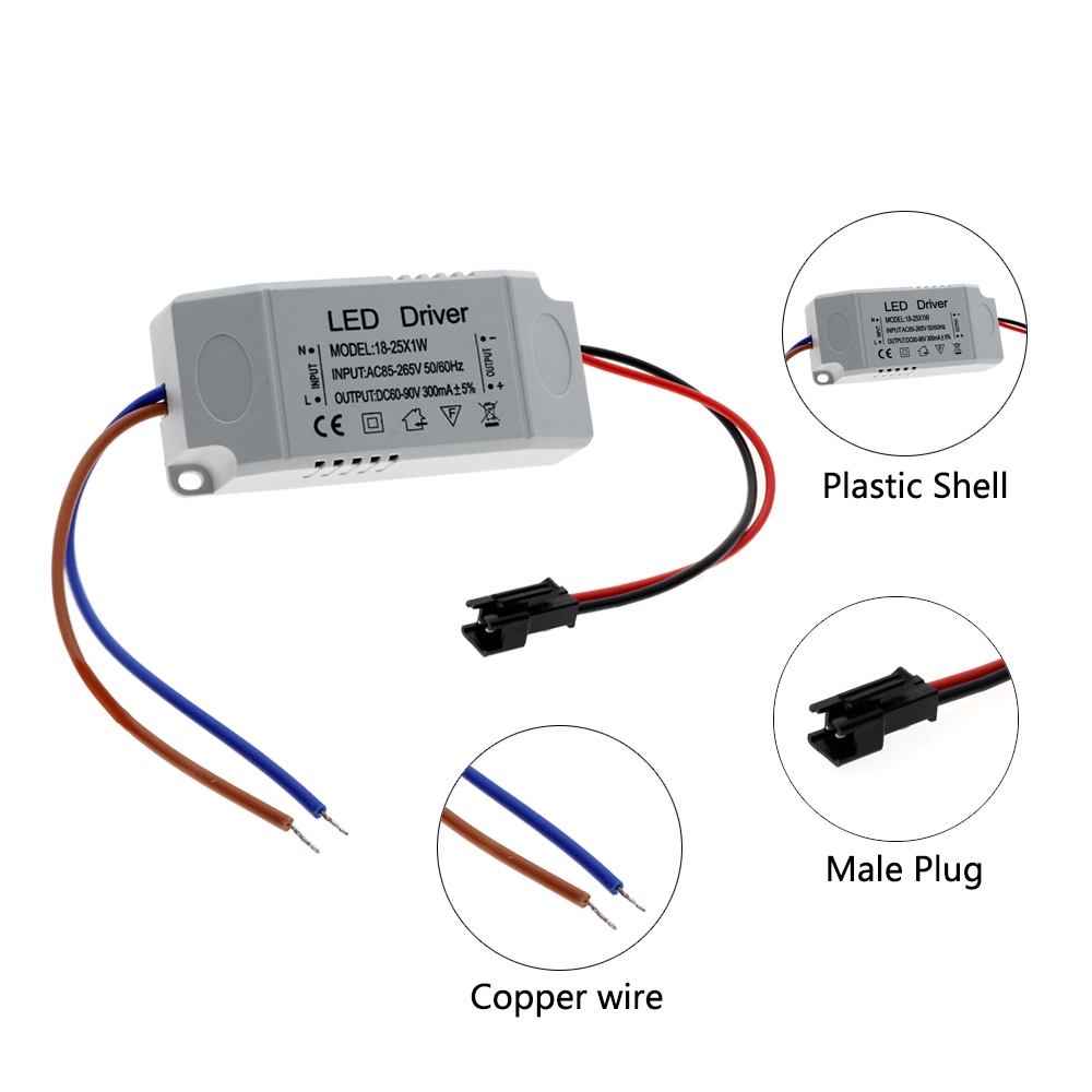 LED Driver 1-3W 4-7W 8-12W 18-25W 25-36W AC85-265V Lighting Transformer ...