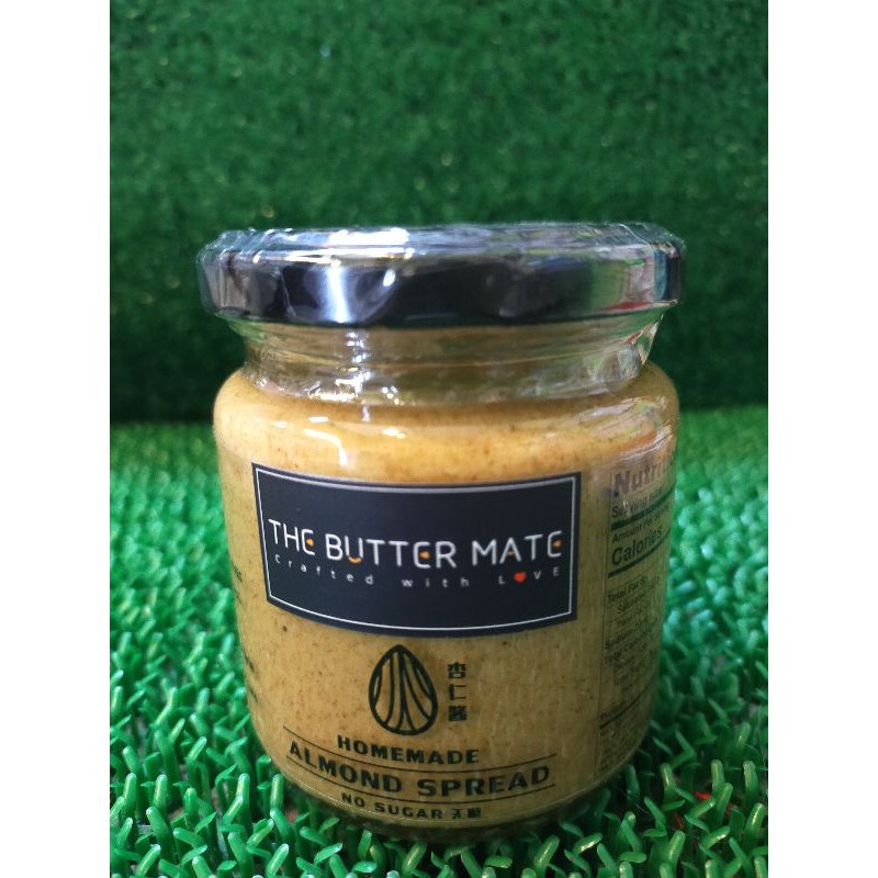 The Butter Mate Homemade Unsweetened Almond Spread 杏仁酱 - 190g | Shopee ...