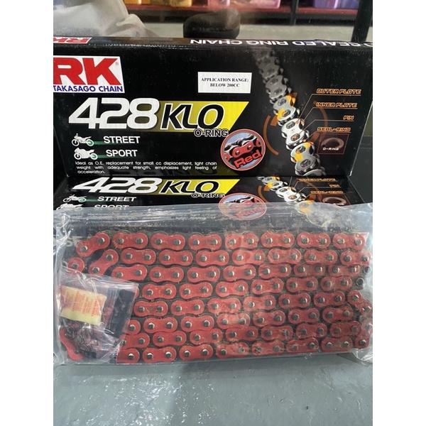 Sprocket Chain 428 KLO O-Ring RK 132L 122L Limited Edition Red | Shopee ...