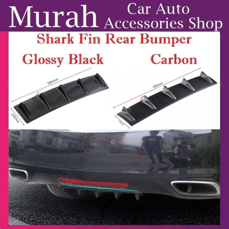 Car Universal Rear Bumper Chassis Spoiler Shark Deflector Black Abs ...