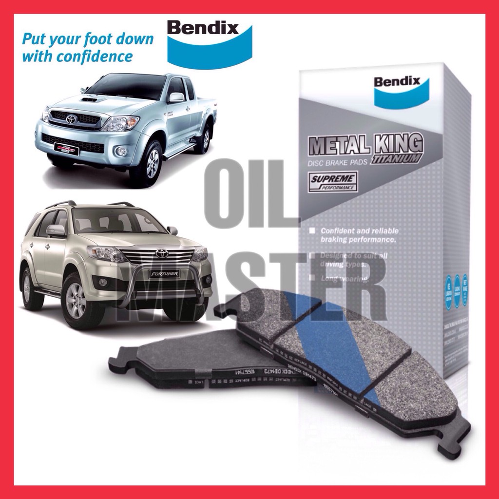 TOYOTA HILUX KUN25 VIGO FORTUNER FRONT BENDIX METAL KING TITANIUM BRAKE ...